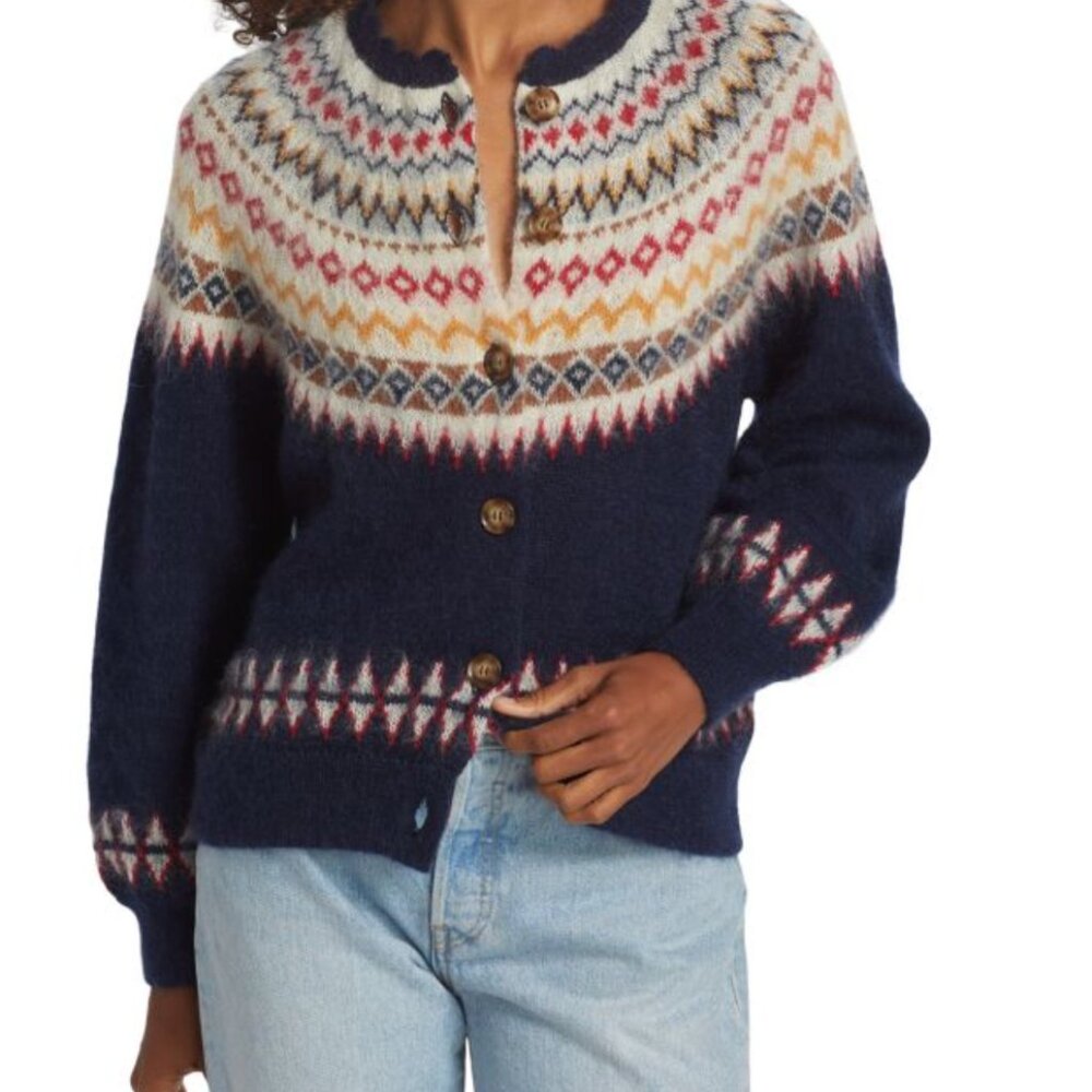 DÔEN Amble Fair Isle-Inspired Mohair-Blend Cardigan (Medium)